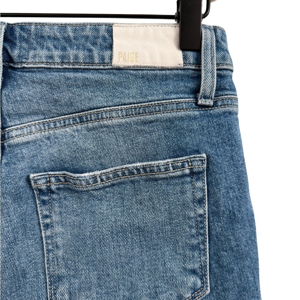 PAIGE Distressed Blue Jean Shorts - Picture 4 of 8
